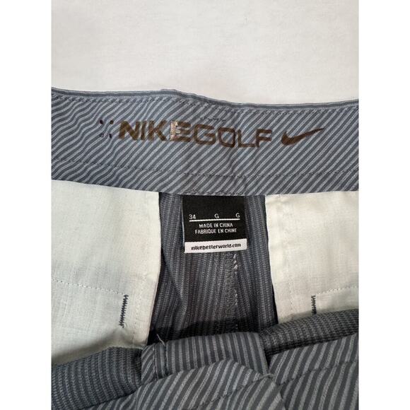 Nike Golf Performance Shorts Men Gray Striped Athletic Sports Preppy 11" Size 34 - Picture 5 of 9